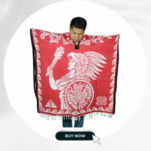 Aztec Calendar / Warrior Double-Sided Poncho
